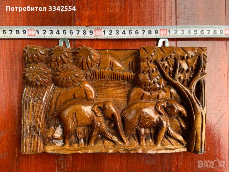 ПАНО ДЪРВО ДЪРВОРЕЗБА ДЪЛБОК РЕЛЕФ, снимка 1