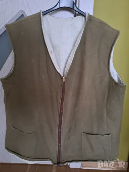 Топъл зимен елек с цип и джобове голям размер, снимка 1
