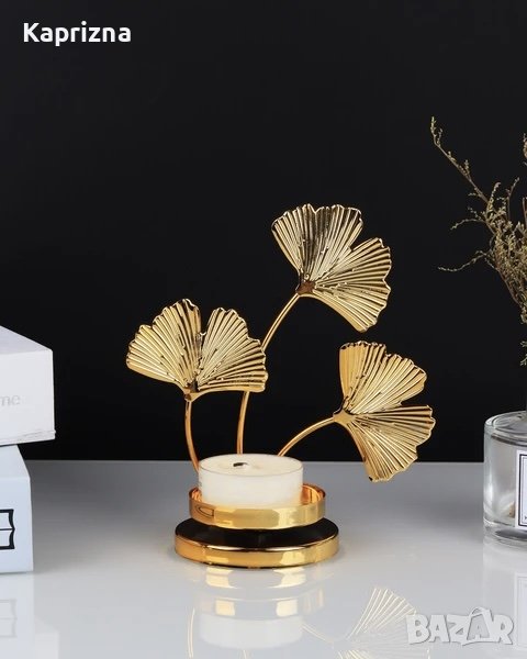 Свещник Golden Ginkgo, снимка 1