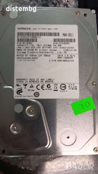 Твърд диск HDD , Hard disk  Hitachi HDS721010CLA332  1 TB, снимка 1