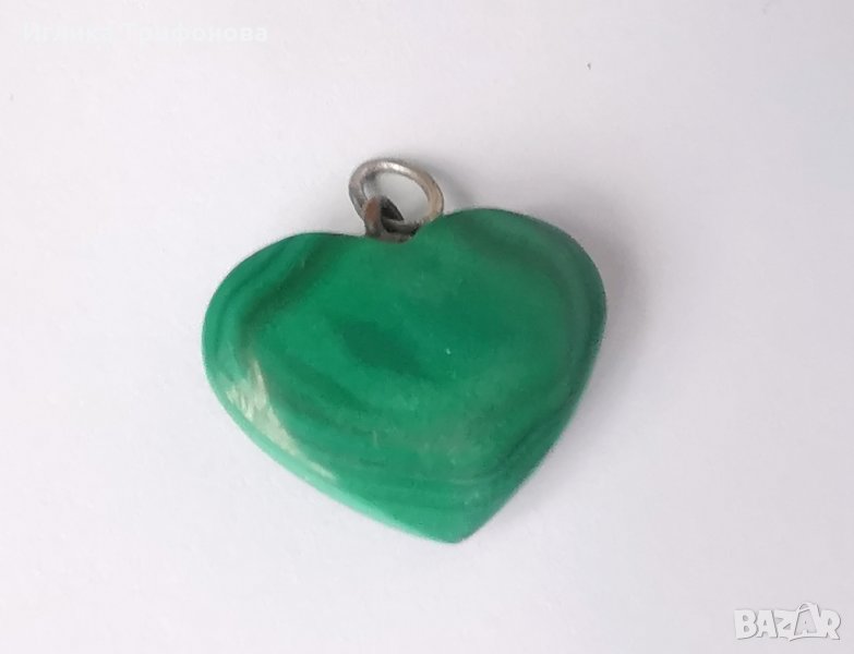 Малахитено колие сърце, снимка 1