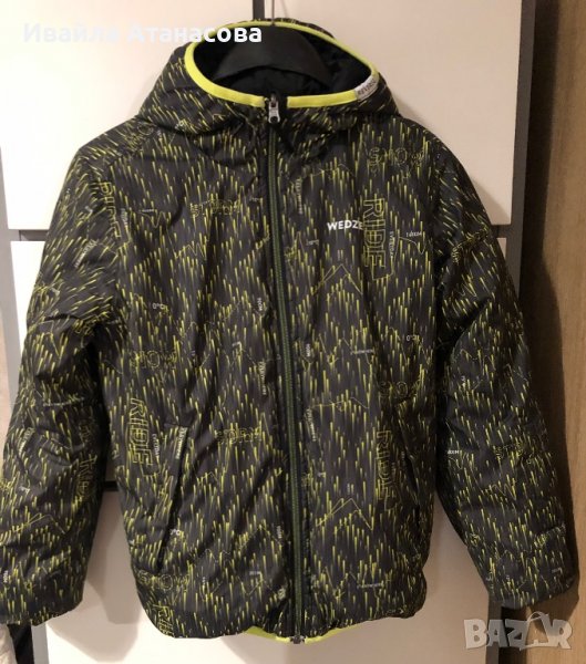 Детско ски яке warm reverse 100, черно/зелено, снимка 1