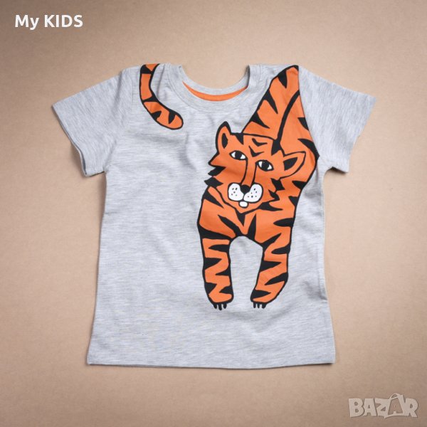 детска тениска/блуза Lindex с тигър 92 18-24 98 2-3 110 4-5 122 6-7, снимка 1
