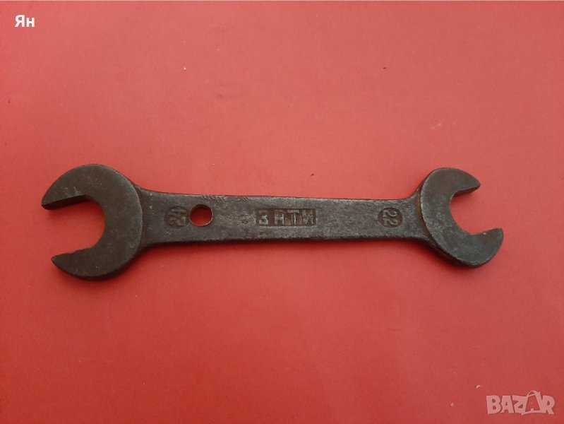 Руски Съветски Стоманен Гаечен Ключ 'ЗАТИ'-22/24мм-1950-те , снимка 1