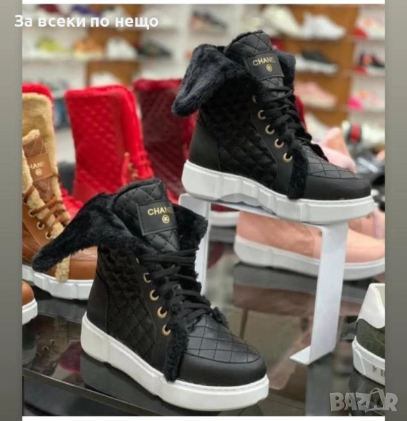 Chanel Дамски Черни Боти Шанел Код S49, снимка 1