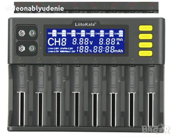 LiitoKala Engineer Lii-S8 Професионално Смарт Универсално Зарядно за 10 х Броя Акумулаторни Батерии, снимка 3 - Аксесоари за електронни цигари - 32698581
