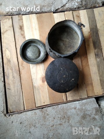 Продава менци и чиния- медни /калайдисани, снимка 1 - Антикварни и старинни предмети - 32213927