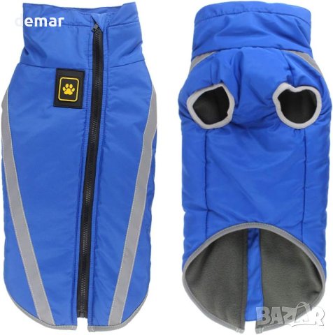 Водоустойчиво топло зимно яке за средно големи кучета, 3XL, синьо