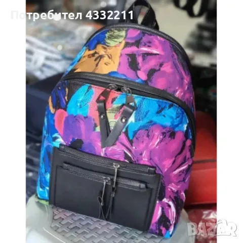 ХИТ цветна дамска раничка с флорални акценти, снимка 2 - Раници - 48521221