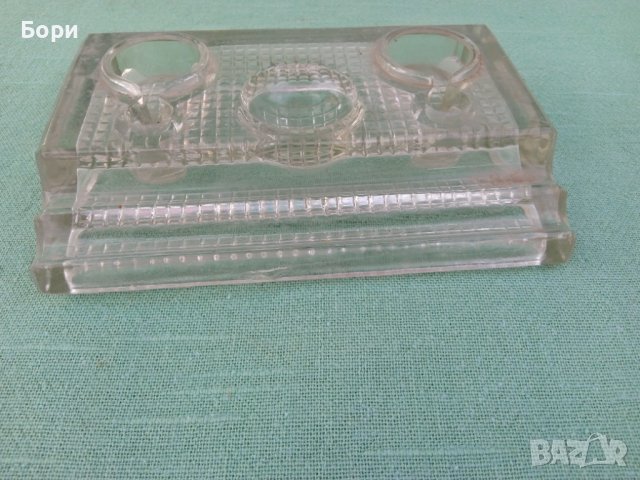 Стара стъклена мастилница, снимка 6 - Други ценни предмети - 36599080