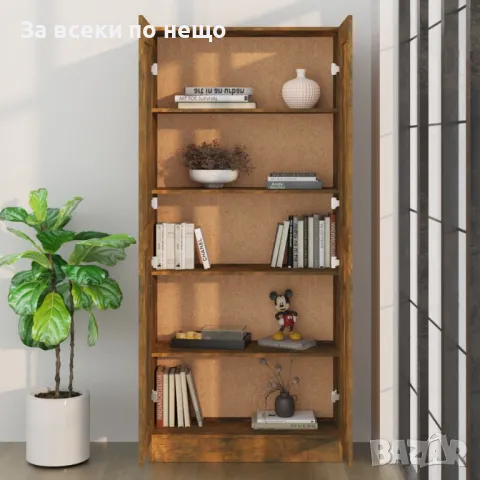Шкаф за книги, опушен дъб, 82,5x30,5x185,5 см, инженерно дърво Код P173