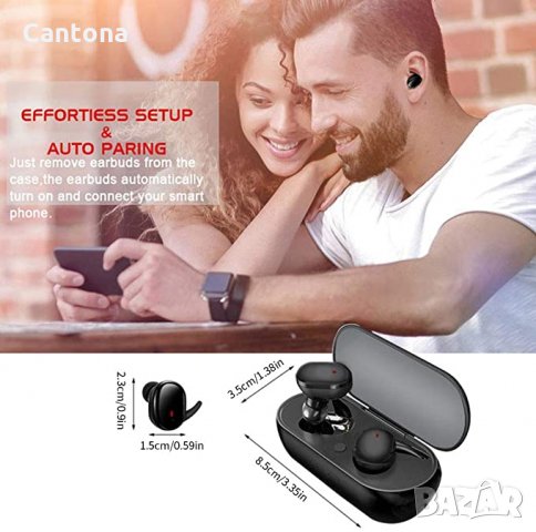 Y30 TWS Безжични Bluetooth V5.0 Слушалки, Стерео бас, активно подтискане на шума и микрофон, снимка 2 - Безжични слушалки - 32537530