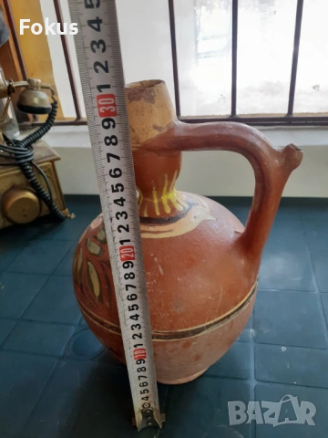 Стара рисувана стомна керамика, снимка 7 - Антикварни и старинни предмети - 53295112