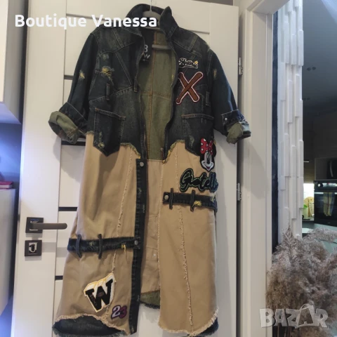 Дамско дънково палто 