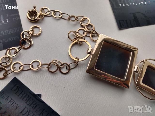  Стилно колие Dyrberg/Kern със големи камъни  Swarowski, снимка 7 - Колиета, медальони, синджири - 26110532