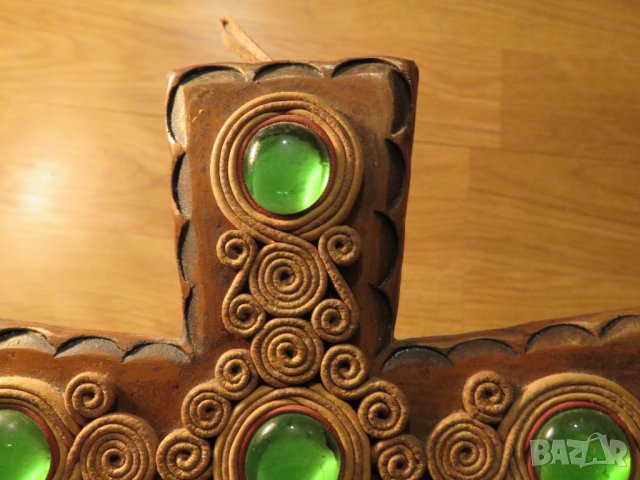 Голям православен кръст разпятие 23 см - красота от керамика и стъкло православие Исус Христос , снимка 2 - Икони - 38897889