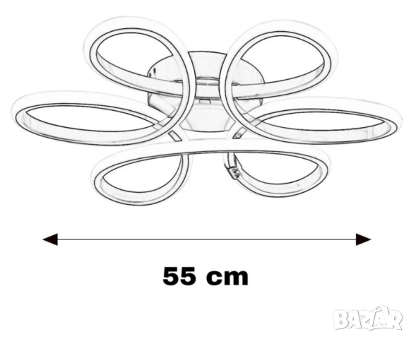 Лед /LED полилей с дистанционно, снимка 7 - Полилеи - 53598715
