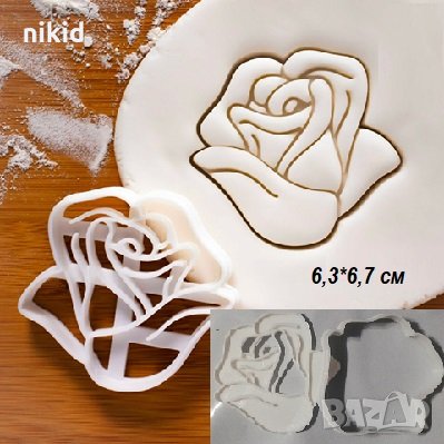 Цъфнала роза пластмасов резец форма фондан тесто бисквитки