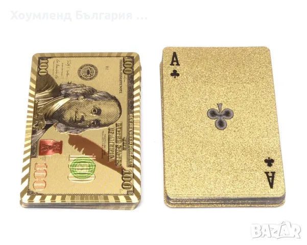 Златни карти 24К - тесте 54 карти за игра, снимка 2 - Други - 49525725