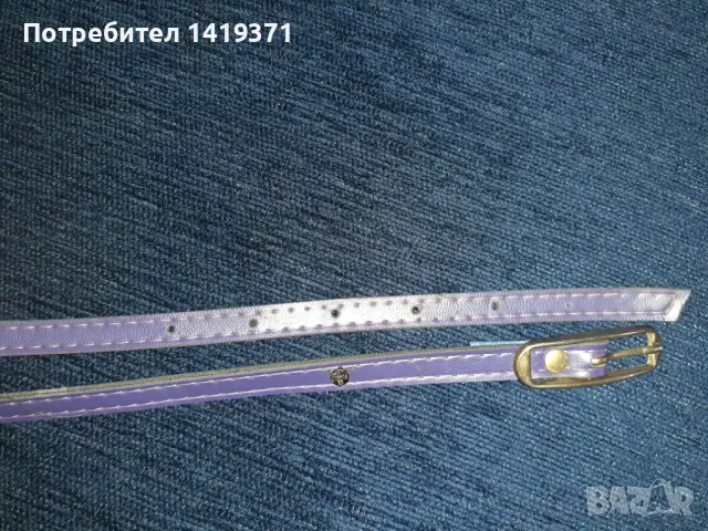 Красив лилав кожен дамски колан с дължина 109 см, снимка 5 - Колани - 48110031