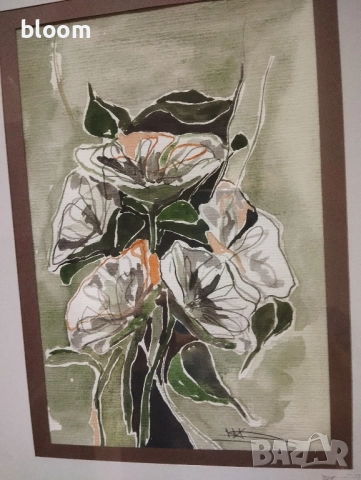 Акварел-Цветя, снимка 6 - Картини - 52195340