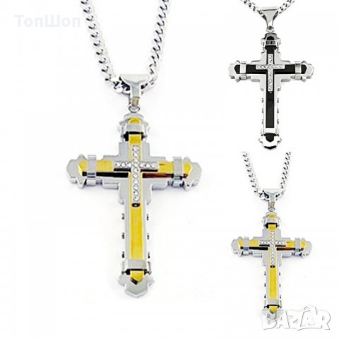 Jesus Crystal Cross / Кръстче с камъни - 2 модела, снимка 3 - Колиета, медальони, синджири - 32702345