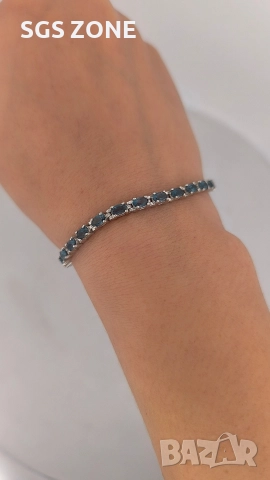 Ръчно изработена сребърна гривна с топаз Лондон, снимка 11 - Гривни - 52582096