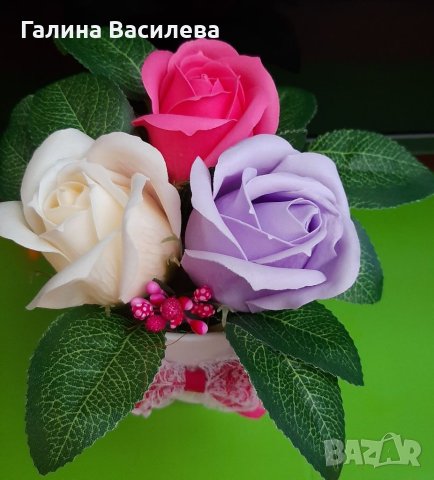 Букет от сапунени рози , снимка 14 - Подаръци за жени - 36836874