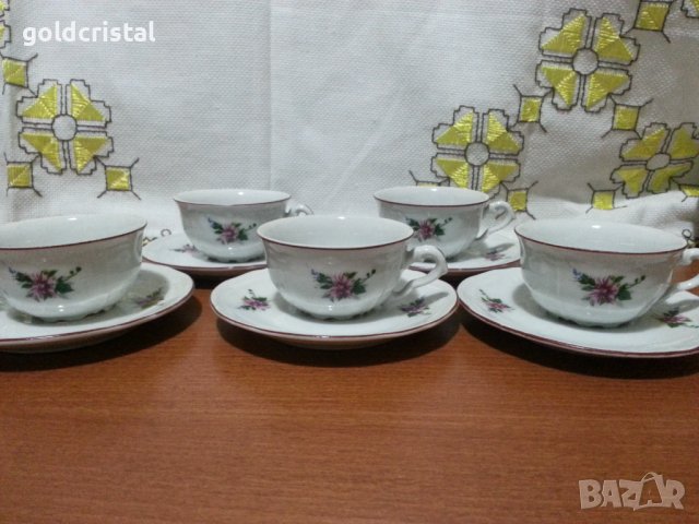 Стар български порцелан чашки за кафе барок, снимка 2 - Антикварни и старинни предмети - 42963224