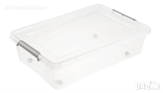 Кутия за съхранение, Keeeper Lars, 29 L, 58 x 39 x 16 cm, с колела и капак, снимка 3 - Други стоки за дома - 52336594