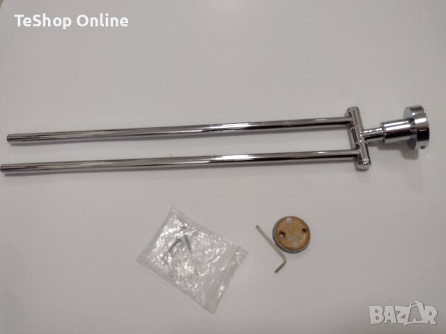 Стойка за стена за кърпи за баня инокс 48 см, снимка 6 - Други стоки за дома - 43968260