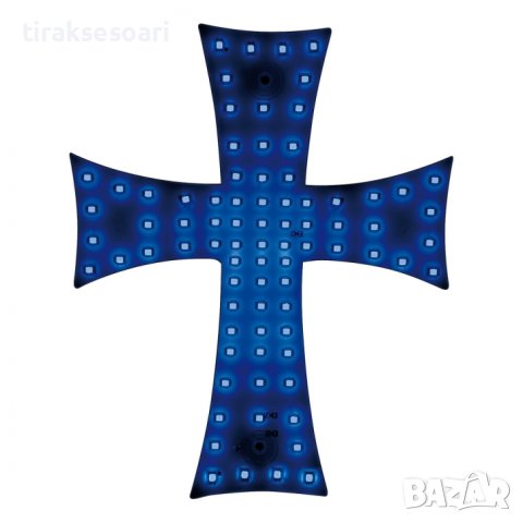 Светодиоден LED светещ кръст СИН Кръст 84 LED ЛЕД 12V-24V 245x200 mm, снимка 2 - Аксесоари и консумативи - 43009313