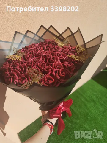 Ръчно изработени букети с брокат , снимка 4 - Декорация за дома - 48619567