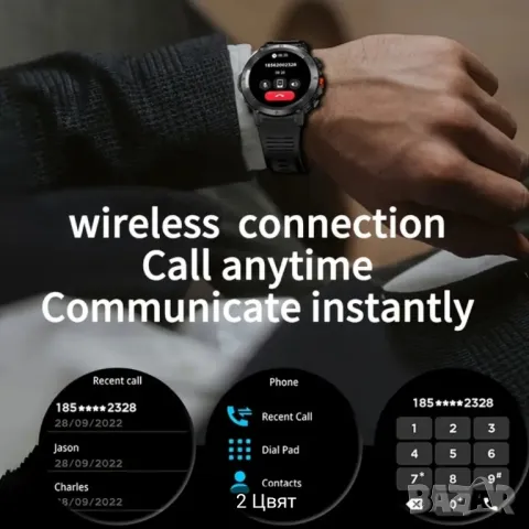 Смарт часовник множество функции плюс фенерче, снимка 8 - Мъжки - 48006400