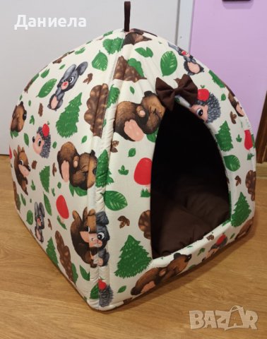 Къщичка иглу за куче /котка от плат и дунапрен , снимка 5 - За кучета - 36659717