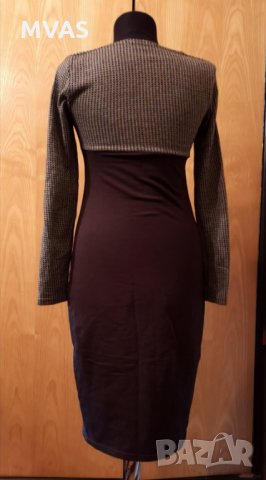 Нова есенна рокля с дълъг ръкав S M под коляно, снимка 2 - Рокли - 26407605