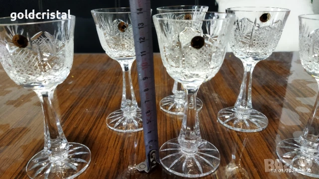кристални чаши Зорница лукс , снимка 2 - Антикварни и старинни предмети - 50451165