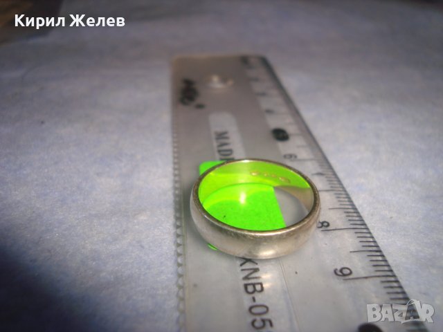 СРЕБЪРЕН ФЕШЪН АРТ ПРЪСТЕН ХАЛКА SAMPLE ИТАЛИЯ СРЕБРО 925 със ЗЛАТО 26592, снимка 3 - Пръстени - 37395482