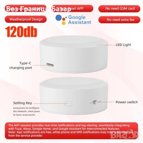 Нова WiFi Алармена Система с Сирена + Сензори и Дистанционно, Tuya App, снимка 2 - Друга електроника - 50636834