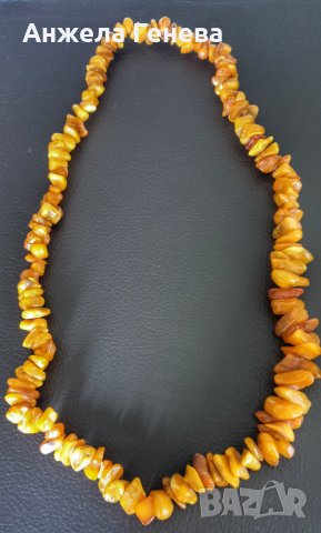Стилно колие от кралски плътен жълт руски кехлибар, снимка 2 - Антикварни и старинни предмети - 37865874
