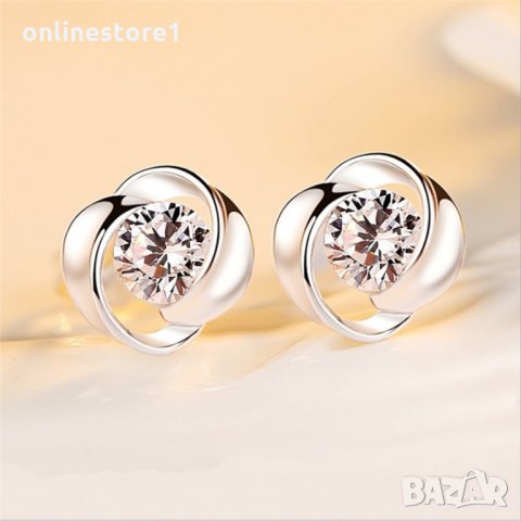 Сребърни Обеци Елеганс - 925 печат сребро BA204, снимка 3 - Обеци - 28147464