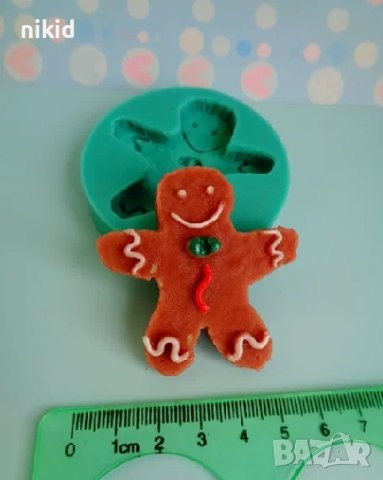 едро джинджифилово човече бисквитка силиконов молд форма фондан шоколад декор гипс, снимка 2 - Форми - 43402084