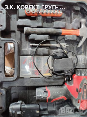 Акумулаторен винтоверт + Инструменти, снимка 3 - Винтоверти - 40847336