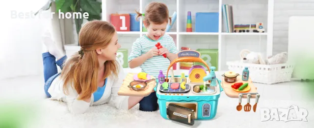 Детски комплект CUTE STONE- мивка, барбекю, фурна и кошница, снимка 9 - Образователни игри - 48735730