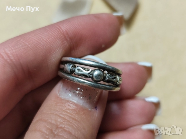 Сребърен пръстен (295), снимка 6 - Пръстени - 52298437