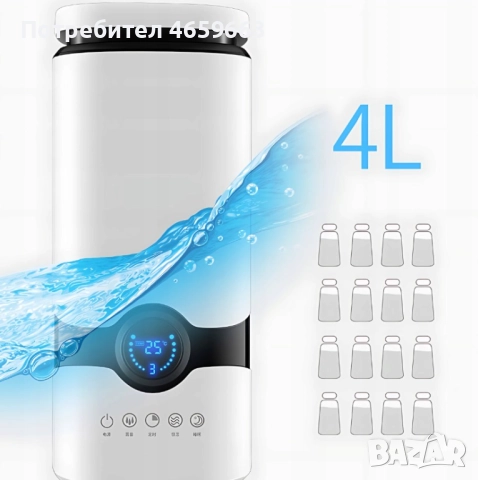 Ултразвуков овлажнител на въздуха с йонизация и ароматерапия Ruhhy, автоматичен, снимка 3 - Овлажнители и пречистватели за въздух - 52526456