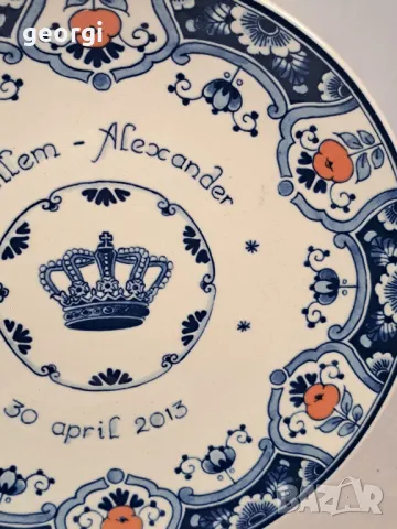 декоративна порцеланова цветна чиния Royal Delft 22/2, снимка 2 - Декорация за дома - 49182978