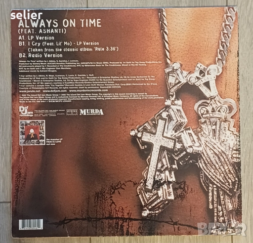 Ja Rule Feat. Ashanti ‎– Always On Time Maxi Single 12 Издание 🇬🇧 UK 2002г Стил:Hip Hop, Funk / So, снимка 2 - Грамофонни плочи - 52802247