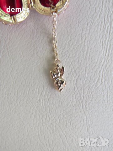 Фино дамско колие с висулка- Яйце Фаберже, ново, снимка 3 - Колиета, медальони, синджири - 44942758