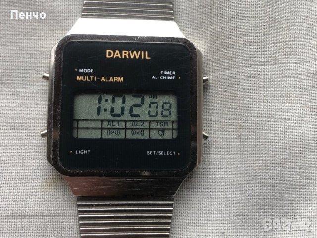 ретро LCD "DARWIL" MULTI-ALARM - 1980г. - МИНТ, снимка 1 - Антикварни и старинни предмети - 43031266